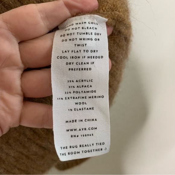 AYR the kickback sweatshirt tri color alpaca blend L - Picture 7 of 8